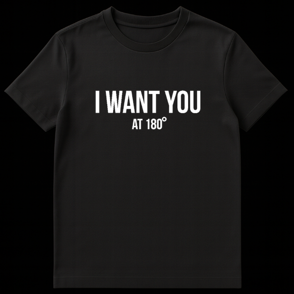 I Want You At 180 Degrees text design funny math geometry pun t-shirt on Black t-shirt